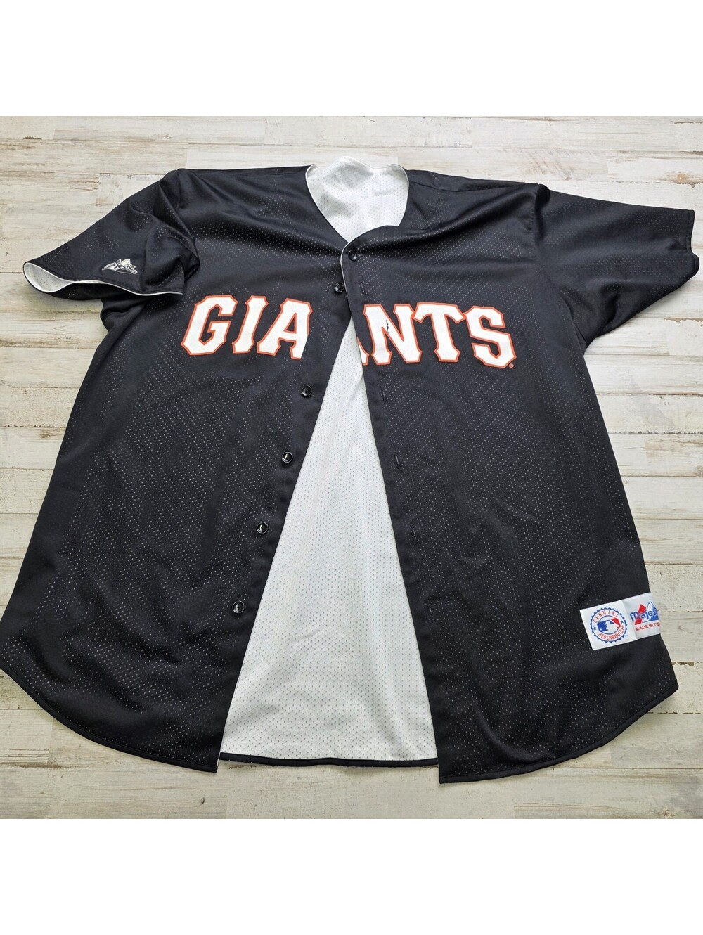 Vintage Majestic San Francisco Giants Black White Reversible Jersey Men's XL USA